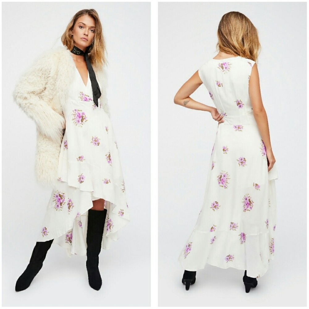 Free people floral high low dress - Picture 1 of 8